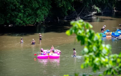 Are E.coli levels safe for tubing French Broad?